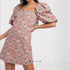 Puff Sleeve Floral Dress